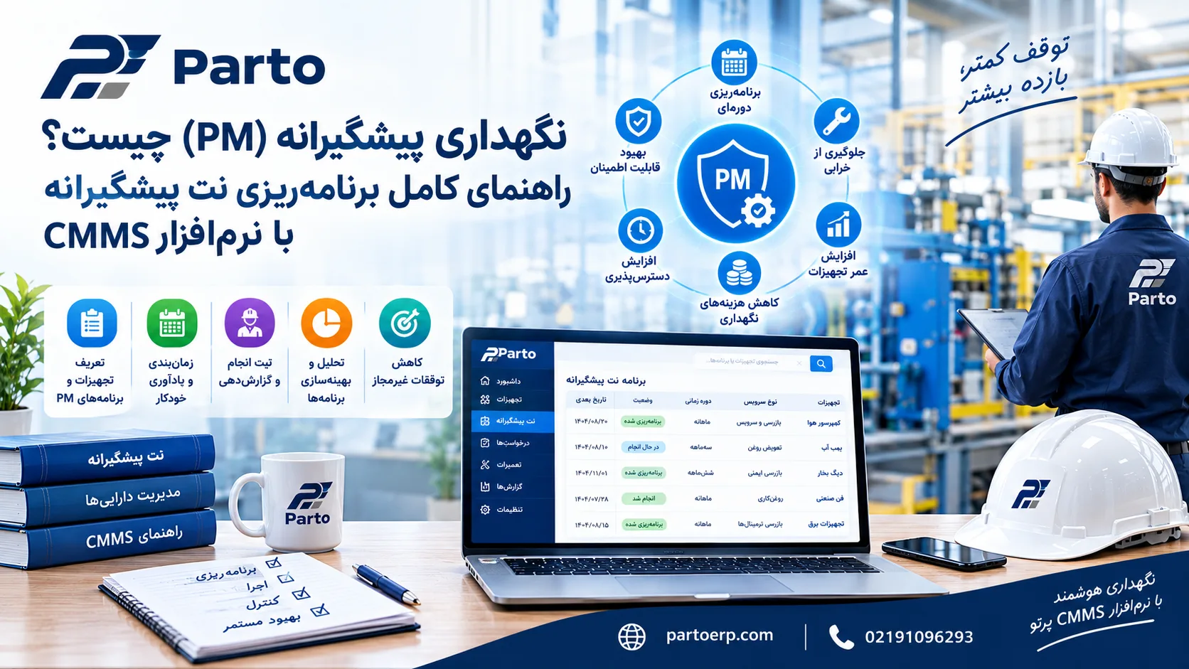 نگهداری پیشگیرانه (PM) چیست؟ راهنمای کامل برنامه‌ریزی نت پیشگیرانه با نرم‌افزار CMMS